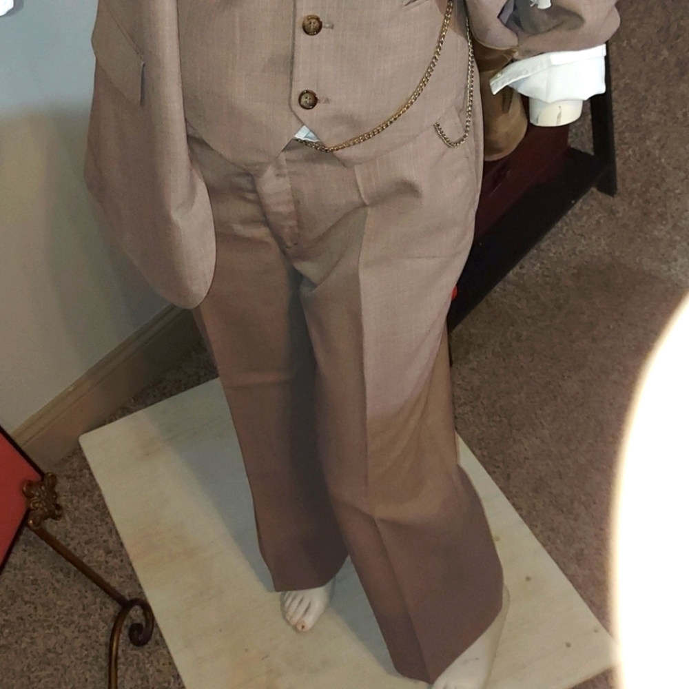 YSL three piece suit in tan w/ light pin stripes - Picture 2 of 16